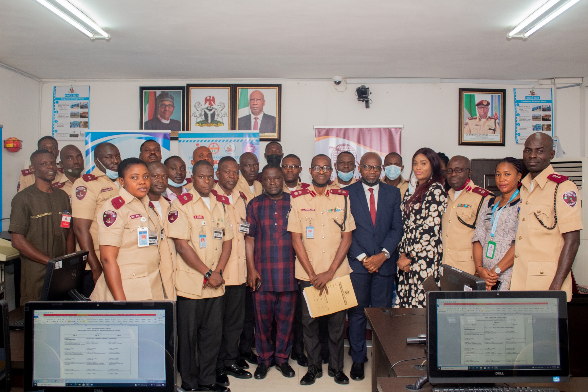 FRSC personnel and programme facilitators gathered for a group photograph